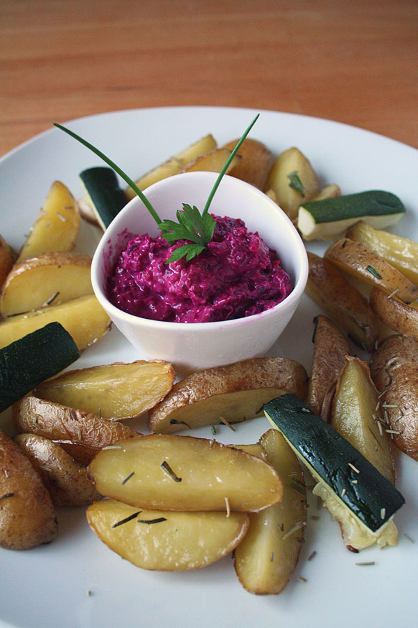 Rote-Beete-Dip mit Kartoffelspalten – Soul Recipes – Ernährungsberatung